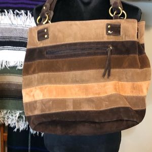 Vintage brown BoHo purse mid century